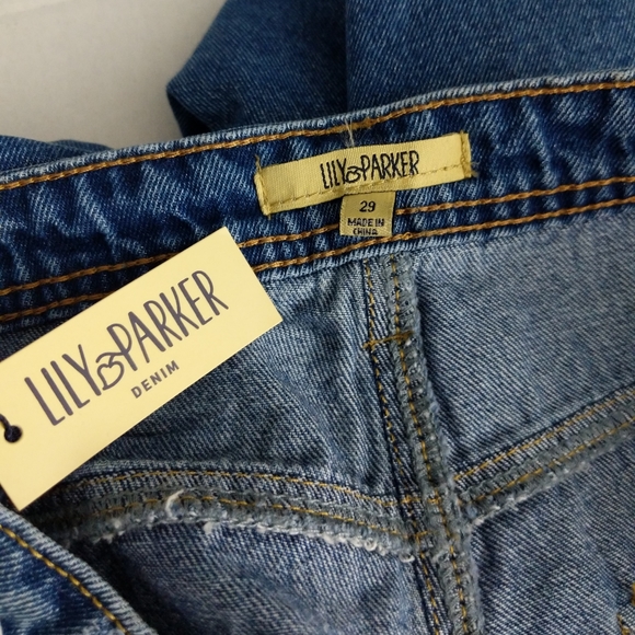 LILY & PARKER Distressed Raw Edge Denim Ankle Jean Sz 29 - Picture 12 of 13